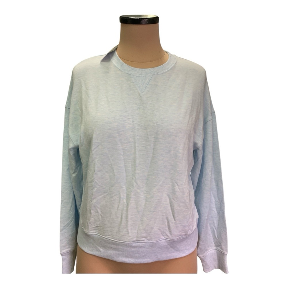 Travis Mathew Cloud Terry Crew Womens Heather Baby Blue Size Small